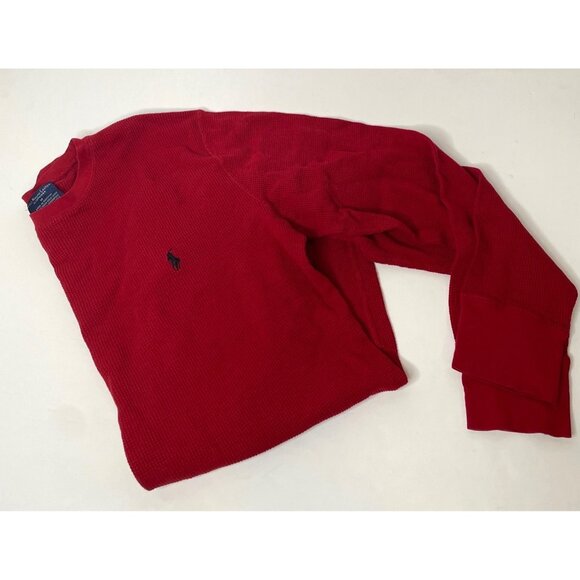 Polo Ralph Womens Lauren Sleepwear Red Thermal Long Sleeve Size Medium - Picture 2 of 4